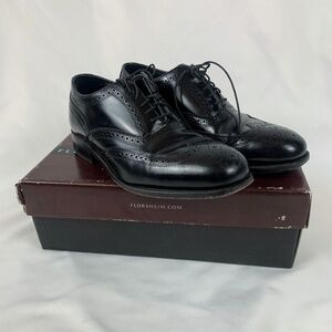 Vintage Florsheim Lexington Black Leather Wingtips Size 9
